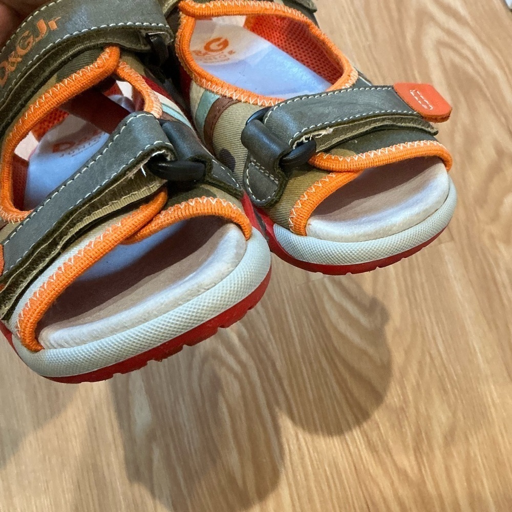 D&G Junior Sandals Camouflage Stripe Print Orange and Green Size 36 - Picture 8 of 11